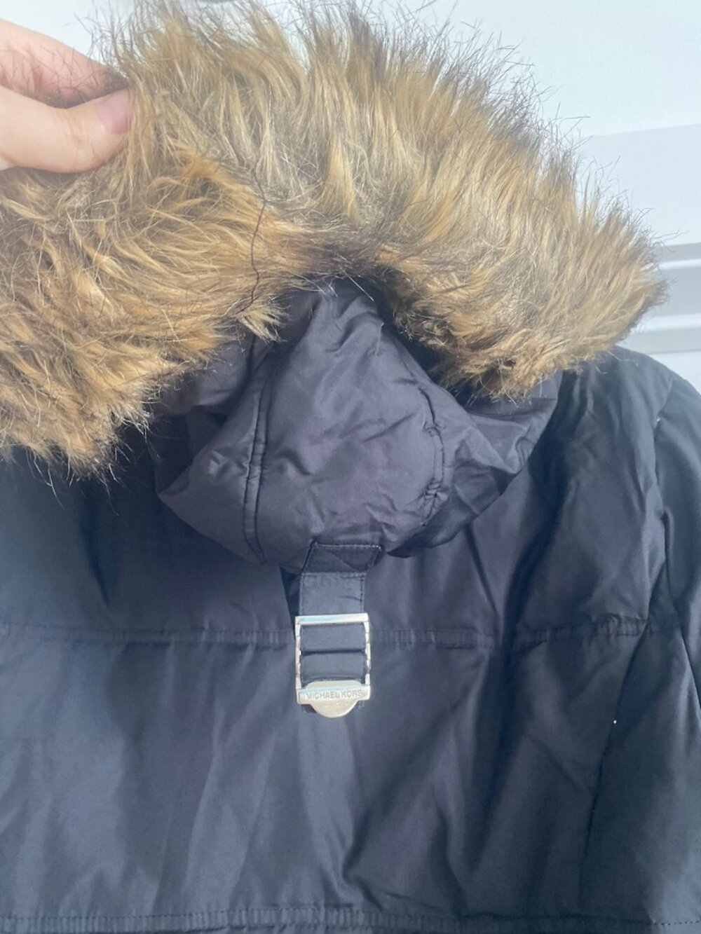 MICHAEL Michael Kors Long Puffer Winter Coat with removable faux fur hood